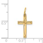 14K Laser Designed Cut-out Cross Charm - Image 3