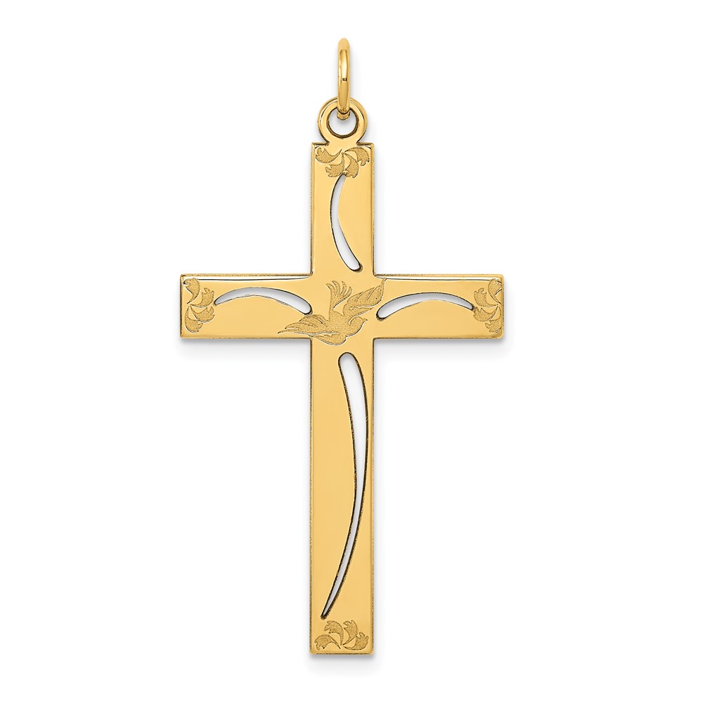 XR1051.jpg 14K Laser Designed Cut-out Cross Charm - Image 1
