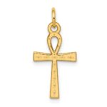 14K Laser Designed Ankh Cross Charm