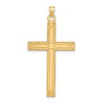 14k Solid Laser Etched Cross Pendant