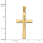 14k Solid Laser Etched Cross Pendant - Image 3