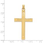 14k Solid Laser Etched Cross Pendant - Image 3
