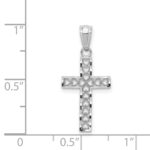 14k White Gold Cross with Hearts Pendant - Image 3