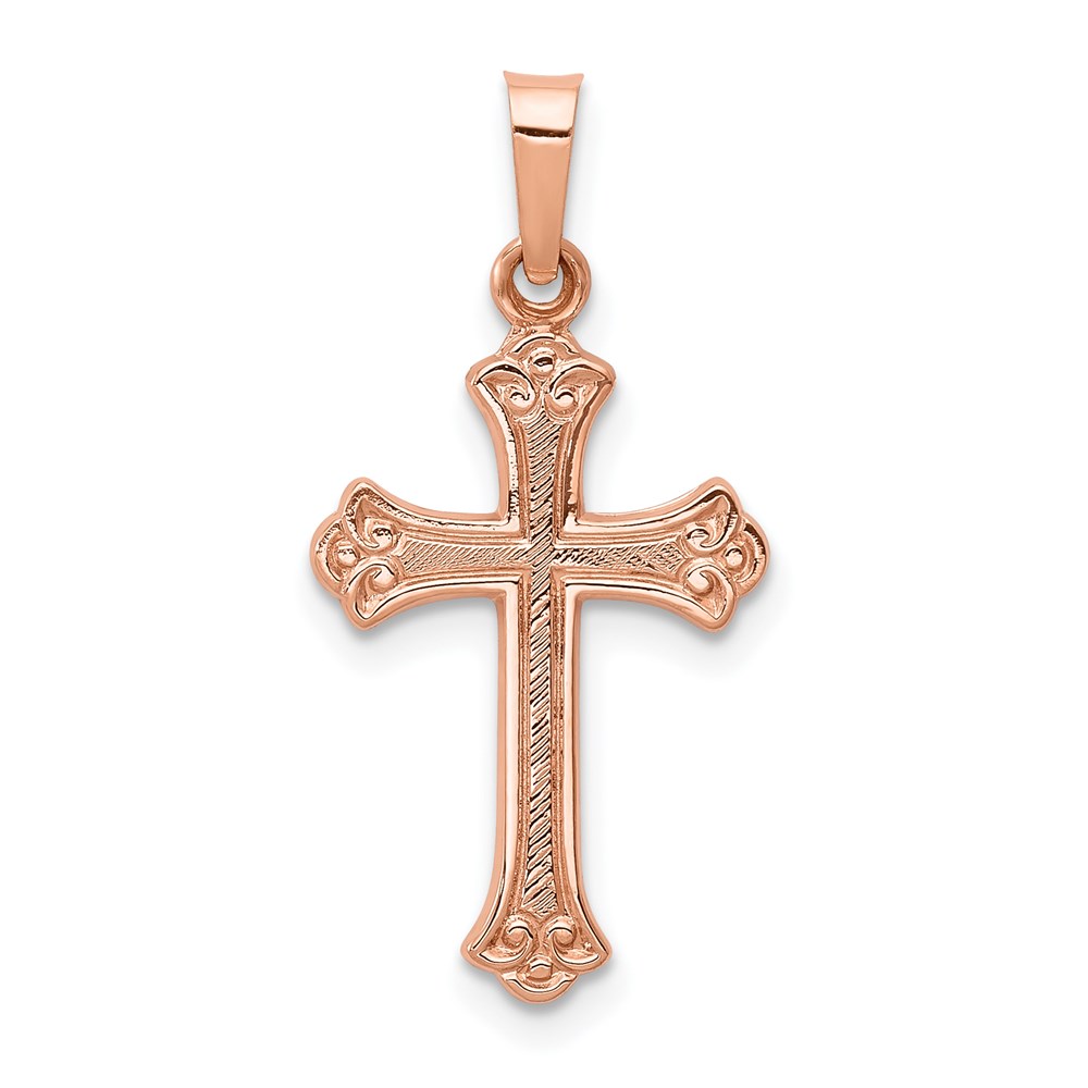 XR1229.jpg 14k Rose Gold Cross Pendant - Image 1