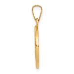 14k Polished and Satin Hollow Sacred Heart of Jesus Medal Round Pendant - Image 2