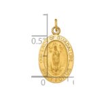 14k Polished and Satin Solid Our Lady of Guadalupe Medal Oval Pendant - Image 3