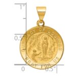 14k Polished and Satin Hollow Our Lady of Lourdes Medal Round Pendant - Image 3