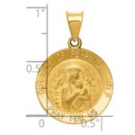 14k Polished and Satin Hollow Our Lady of Perpetual Help Medal Round Pendant - Image 3