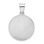 14k White Gold Polished and Satin Hollow St Christopher Medal Round Pendant - Image 4
