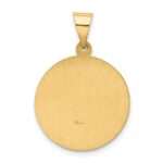 14k Polished and Satin Hollow St Edward Medal Round Pendant - Image 4