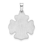 14k White Gold Polished and Satin Hollow St Florian Badge Medal Pendant - Image 4