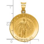 14k Polished and Satin Hollow St Florian Medal Round Pendant - Image 3