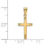 14k Laser Etched Cross Pendant - Image 3