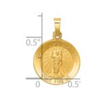 14k Polished and Satin Hollow St John the Baptist Medal Round Pendant - Image 3