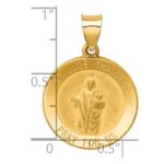 14k Polished and Satin Hollow St Jude Thaddeus Medal Round Pendant - Image 3