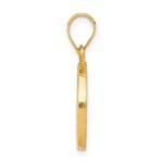 14k Polished and Satin Hollow St Matthew Medal Round Pendant - Image 2