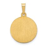 14k Polished and Satin Hollow Saint Peter Medal Round Pendant - Image 4