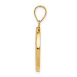 14k Polished and Satin Hollow FIRST HOLY COMMUNION Medal Round Pendant - Image 2