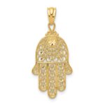 14k Hamsa Hand of God Filigree Pendant