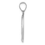 14k White Gold Polished and Satin Hollow Miraculous Medal Oval Pendant - Image 2