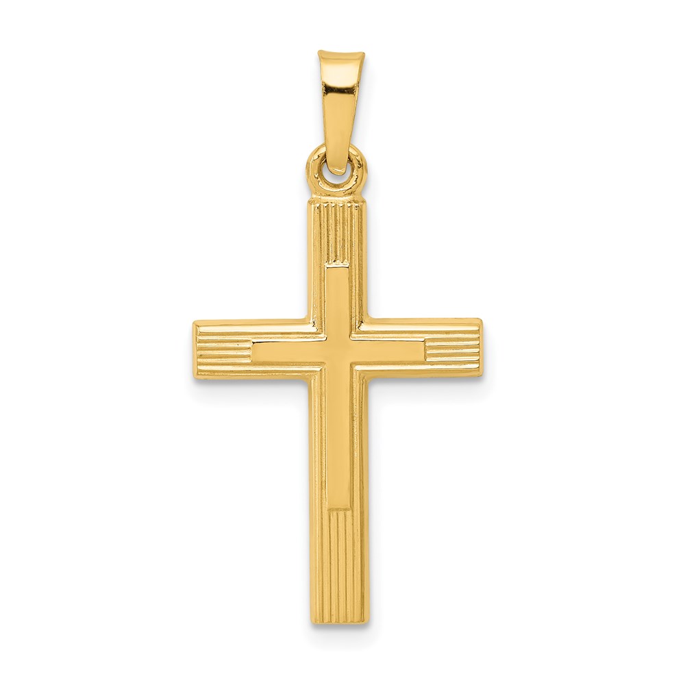 XR1412.jpg 14k Brushed and Polished Latin Cross Pendant - Image 1