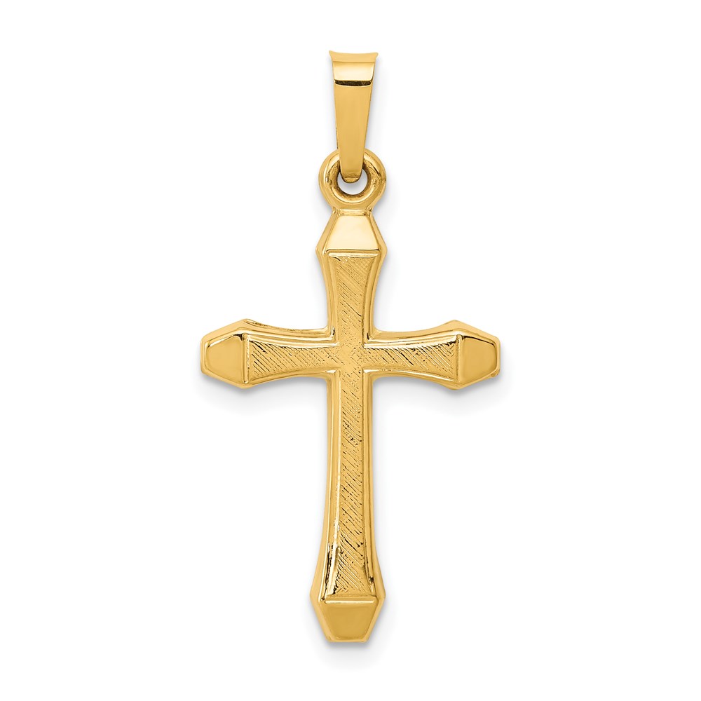 XR1422.jpg 14k Textured and Polished Latin Cross Pendant - Image 1
