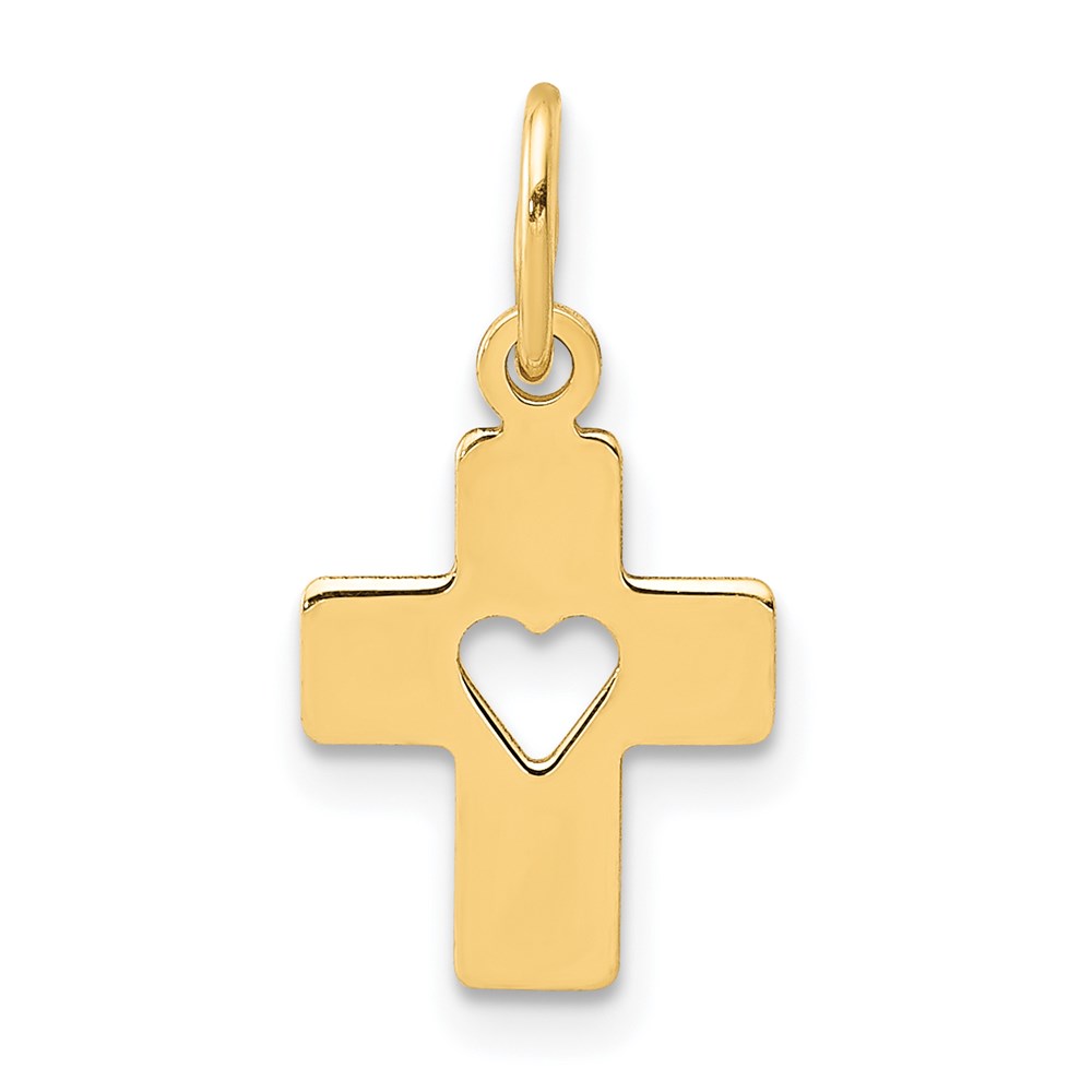 XR1430.jpg 14k Polished Cross with Heart Pendant - Image 1