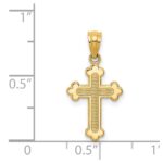 14k Gold Polished Small Budded Cross Charm - Image 3