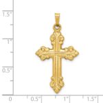 14k Polished Fleur de Lis Cross Pendant - Image 3