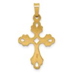 14k Polished Fleur De Lis Cross Pendant - Image 3