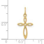 14k Polished Small Ribbon Cross Pendant - Image 4
