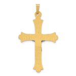 14k Two-Tone Textured and Polished INRI Crucifix Pendant - Image 3