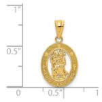 14k Polished Solid Cut-out Saint Christopher Medal Oval Pendant - Image 4