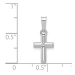 14k White Gold Polished Cross Pendant - Image 4