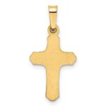 14k Polished and Textured Cross Pendant - Image 3