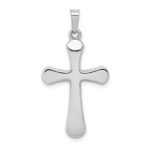 14k White Gold Polished Rounded Cross Pendant