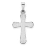 14k White Gold Polished Rounded Cross Pendant - Image 3