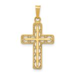14k Polished Filigree Cross Pendant