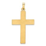 14K and White Rhodium Polished and Satin Cross Pendant - Image 3