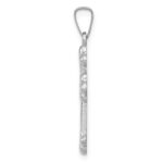 14k White Gold Polished Budded Cross Pendant - Image 2