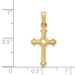 14k Polished Small Fleur de Lis Cross Pendant - Image 4