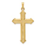 14k Polished and Textured Passion Cross Pendant
