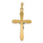 14k Two-tone Polished INRI Crucifix Pendant - Image 3