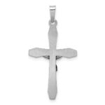 14k White Gold Polished INRI Crucifix Pendant - Image 3