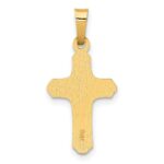 14k Two-tone Polished and Textured INRI Crucifix Pendant - Image 3