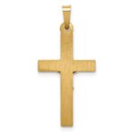 14k Two-tone Polished Lattice Textured INRI Crucifix Pendant - Image 3