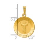 14K Polished Satin Hollow Spanish Divino Nino Round Medal Pendant - Image 4