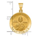 14K Polished and Satin Hollow St. Daniel Medal Round Pendant - Image 4