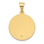 14K Polished and Satin Hollow Spanish San Jose Medal Round Pendant - Image 3