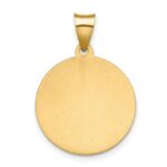 14K Polished  and  Satin Hollow Spanish Santa Lucia Medal Round Pendant - Image 4